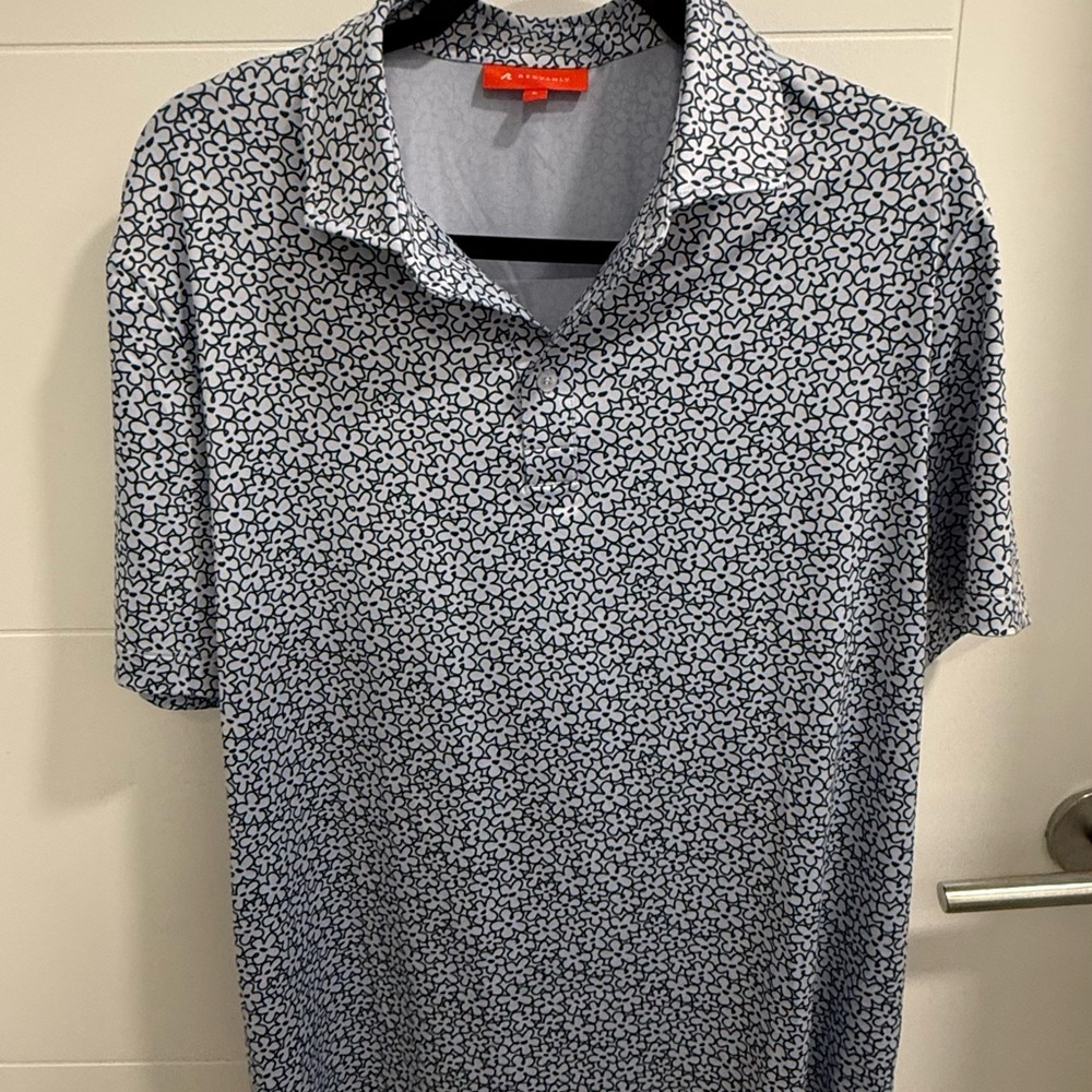 Stylish Gray Pattern Polo Shirt